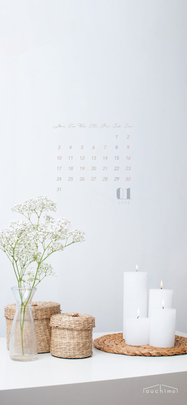 【#iPhone壁紙】ouchimo特製2022年1月のカレンダーできました！