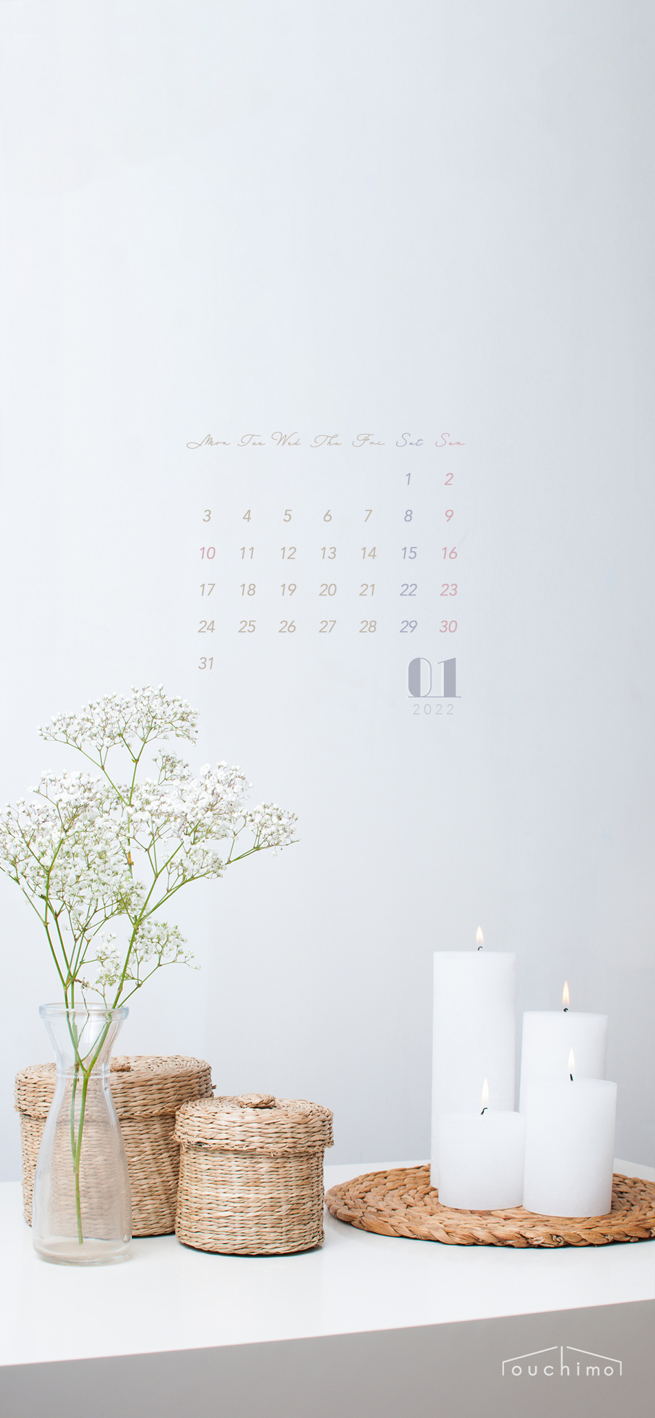 Iphone壁紙 Ouchimo特製22年1月のカレンダーできました Ouchimo