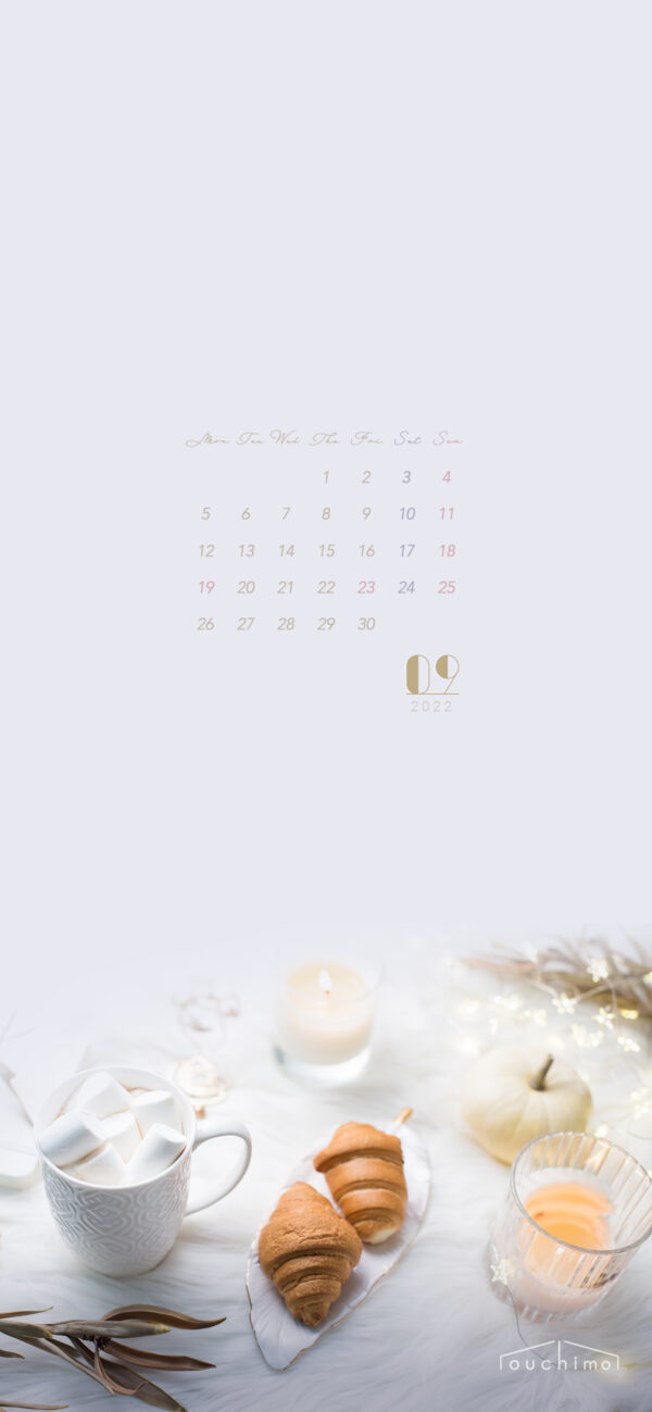 【#iPhone壁紙】ouchimo特製2022年9月のカレンダーできました！