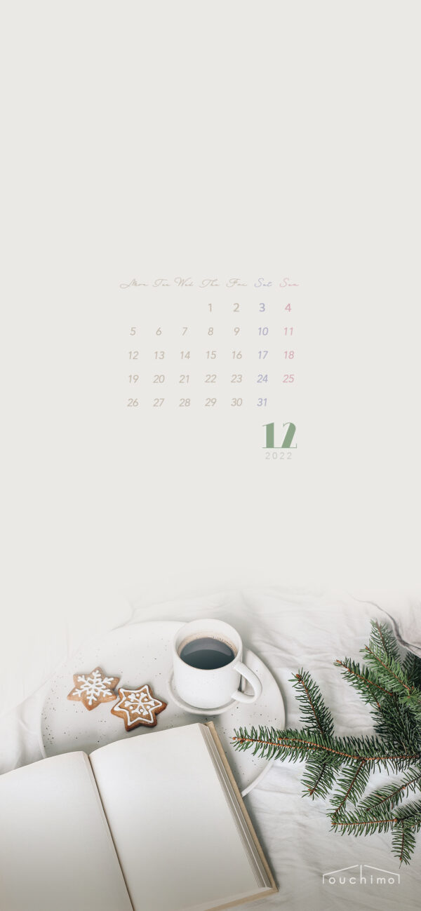 【#iPhone壁紙】ouchimo特製2022年12月のカレンダーできました！