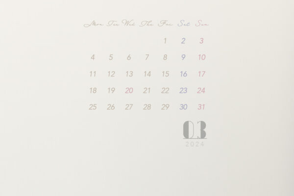 【#iPhone壁紙】ouchimo特製2024年3月のカレンダーできました！