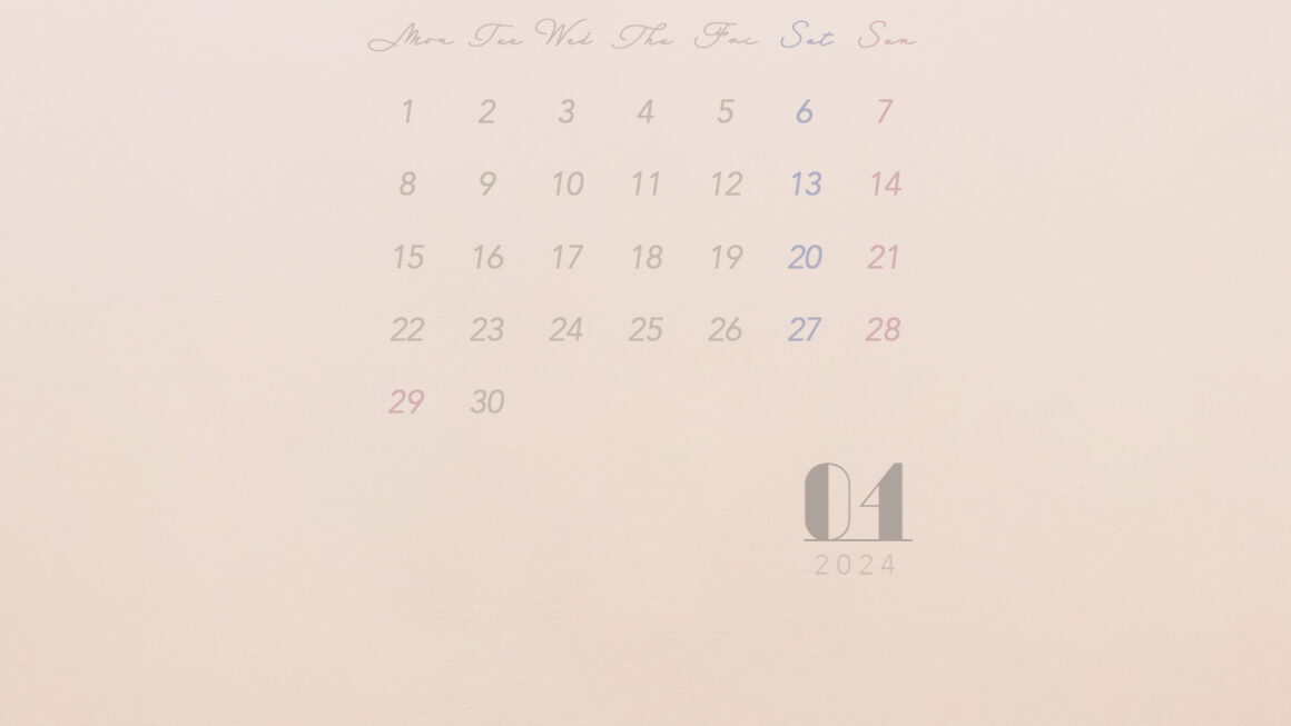 【#iPhone壁紙】ouchimo特製2024年4月のカレンダーできました！
