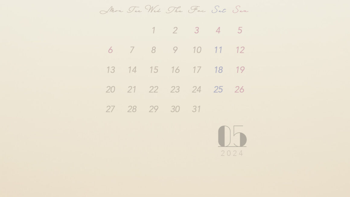 【#iPhone壁紙】ouchimo特製2024年5月のカレンダーできました！
