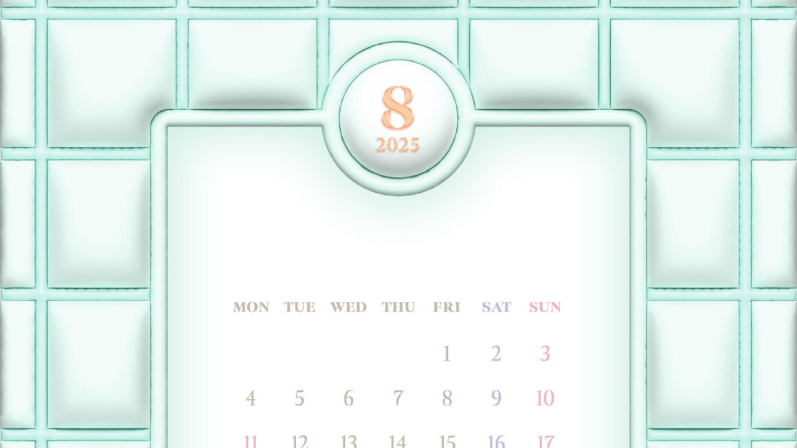 【#iPhone壁紙】ouchimo特製2025年8月のカレンダーできました！