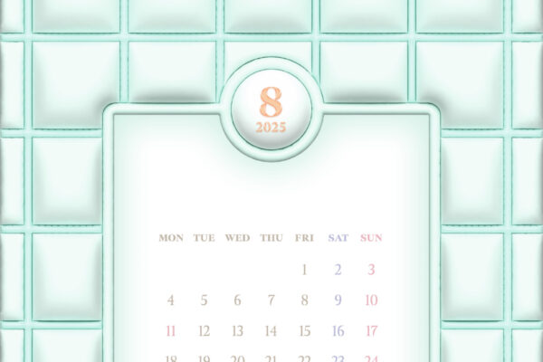 【#iPhone壁紙】ouchimo特製2025年8月のカレンダーできました！