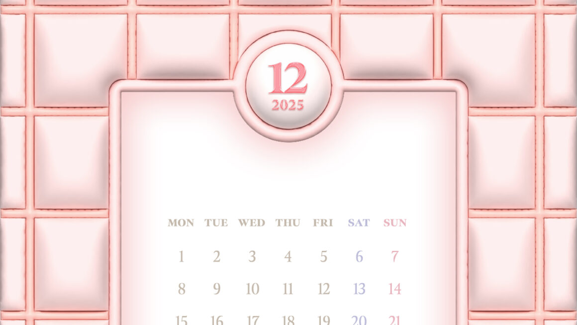 【#iPhone壁紙】ouchimo特製2025年12月のカレンダーできました！