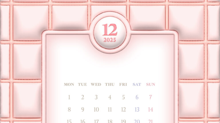 2025年12月のカレンダー壁紙