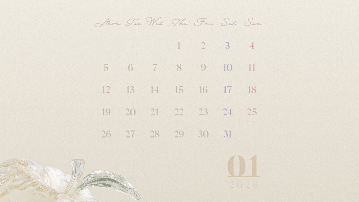 【#iPhone壁紙】ouchimo特製2026年1月のカレンダーできました！