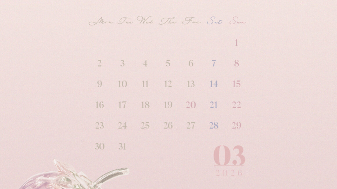 【#iPhone壁紙】ouchimo特製2026年3月のカレンダーできました！