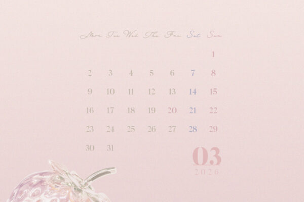 【#iPhone壁紙】ouchimo特製2026年3月のカレンダーできました！