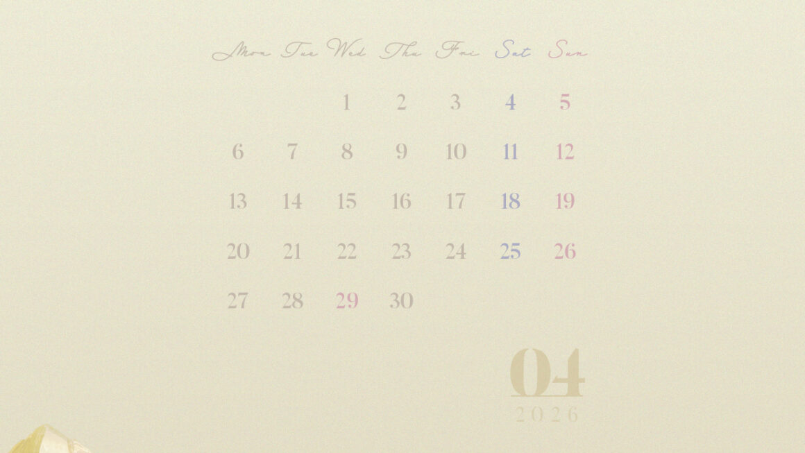 【#iPhone壁紙】ouchimo特製2026年4月のカレンダーできました！