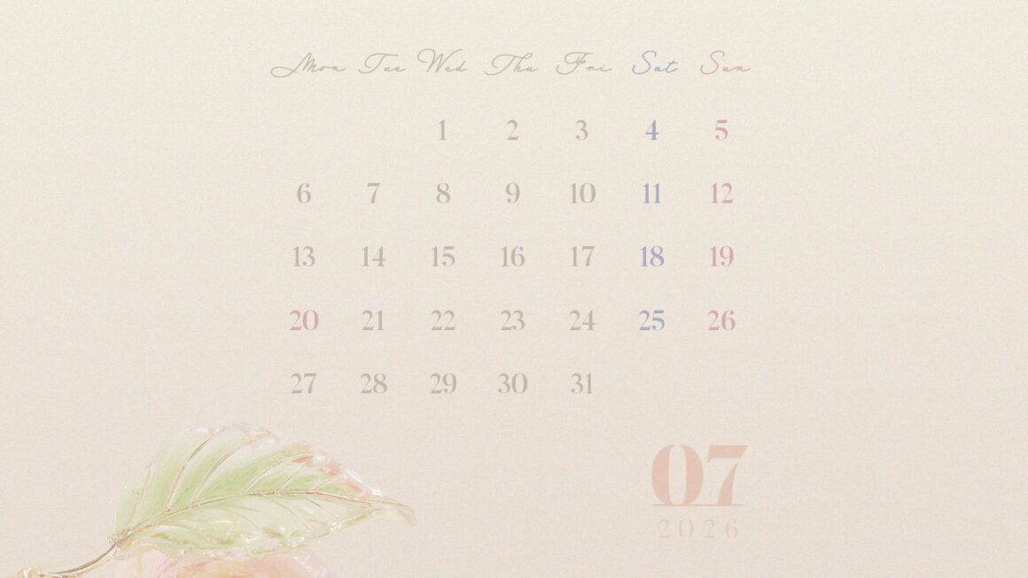 【#iPhone壁紙】ouchimo特製2026年7月のカレンダーできました！