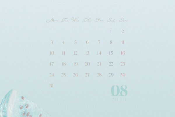 【#iPhone壁紙】ouchimo特製2026年8月のカレンダーできました！